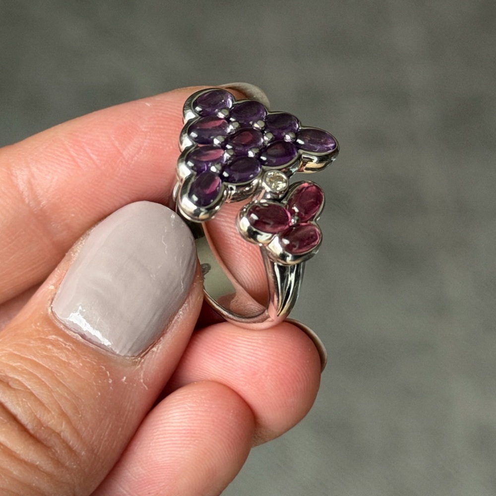 Mauboussin Paris Purple and Pink Amethyst Cluster Ring - Picture 13 of 15